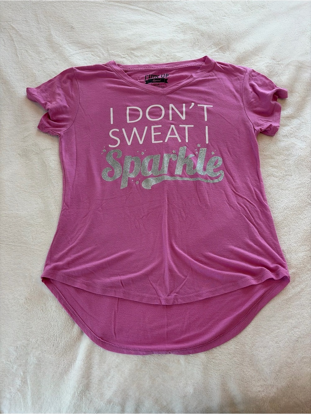 Chin Up Apparel Pink Short-Sleeve Sparkle Graphic Tee